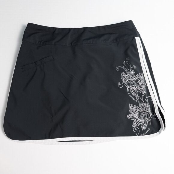 Athleta Pants - Athleta Swift Zip Skort Womens 6 Black White Floral Tennis Pickleball Golf